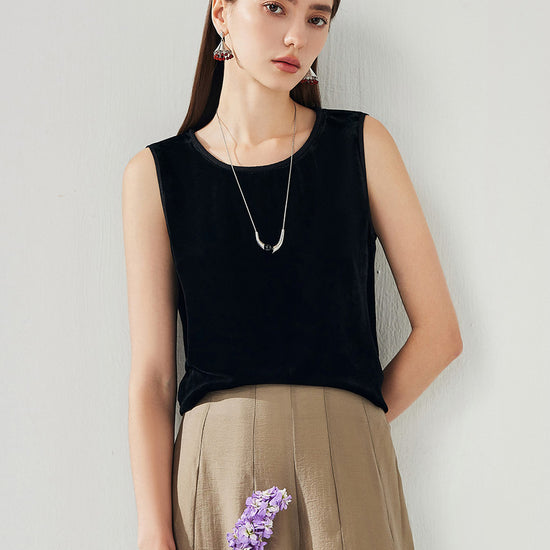 COMOBOCA 100% Mulberry Silk Women's Sleek Tank Top