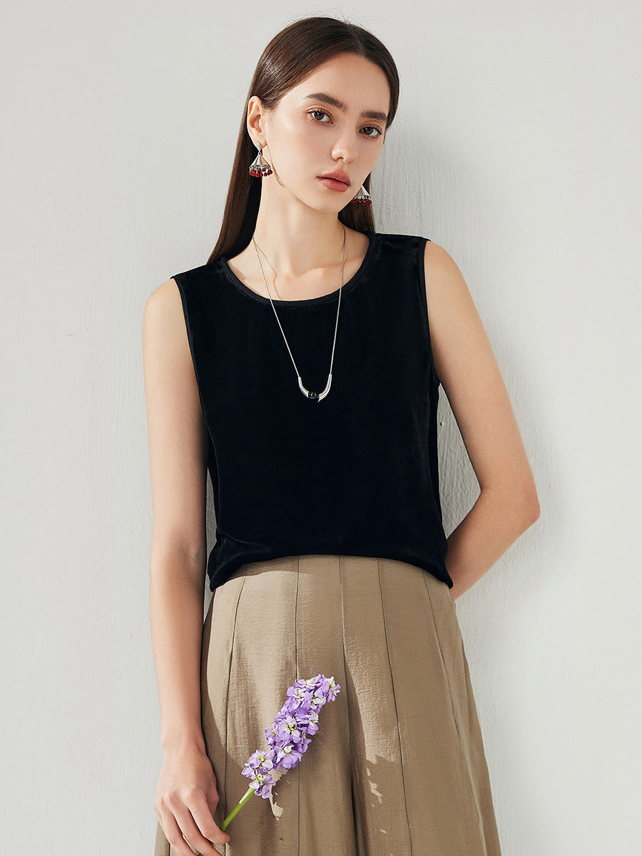 COMOBOCA 100% Mulberry Silk Women's Sleek Tank Top