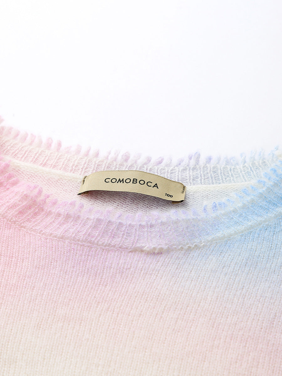 COMOBOCA 100% Cashmere Women's Gradient Ombre Sweater