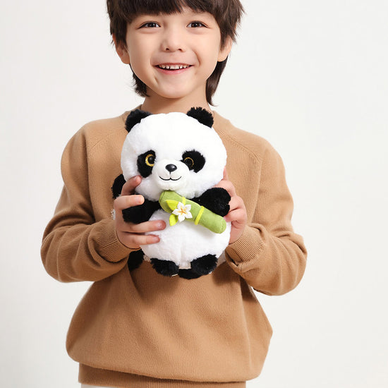 COMOBOCA BROWN 100% Wool Kids' Round Neck Intarsia Sweater