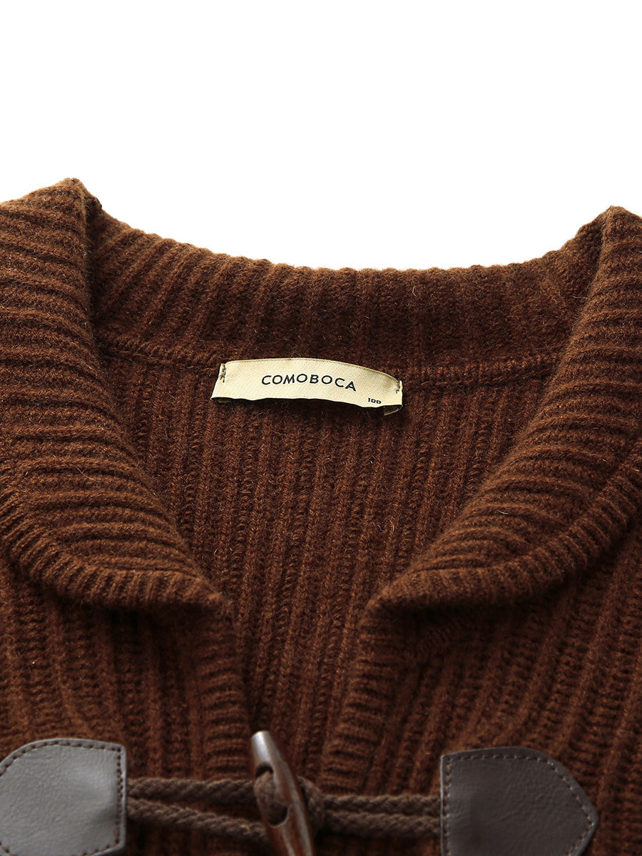 COMOBOCA 100% Cashmere Women's Toggle Closure Knit Cardigan