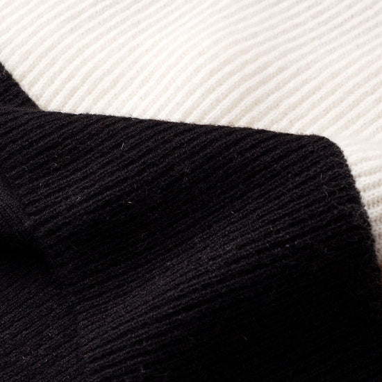 COMOBOCA 100% Cashmere Women's V-Neck Color Block Faux Sweater