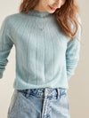 COMOBOCA 100% Cashmere Women's Ribbed Knit Pullover Sweater