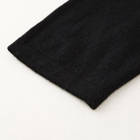 COMOBOCA 100% Wool Women's Striped Sleeve Contrast Knit Worsted Sweater