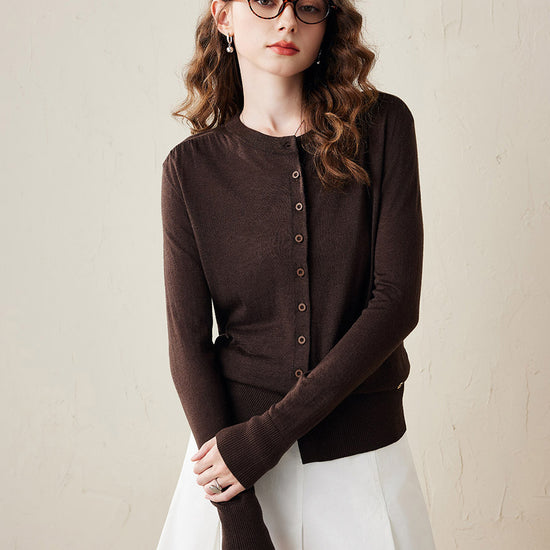 COMOBOCA Women's Classic Ribbed Button Up Cardigan