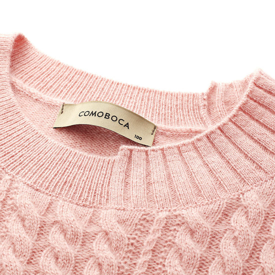 COMOBOCA 100% Cashmere Women's Cable Heart Patterned Knit Sweater