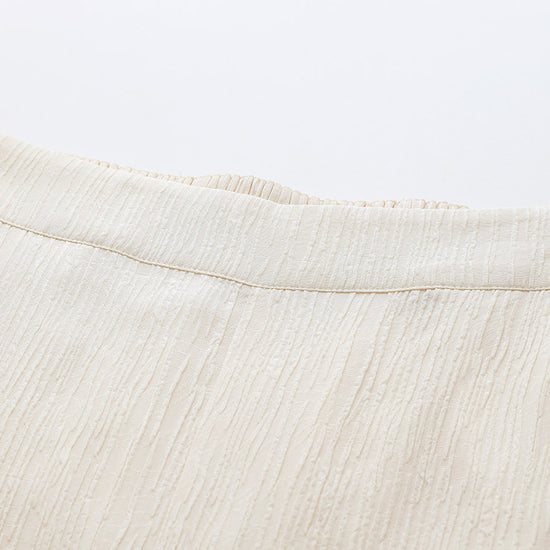 COMOBOCA Women's Elastic Waistband Crinkled Wide Leg Pants