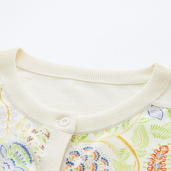 COMOBOCA Women's Floral Ribbed Button-Up Cardigan