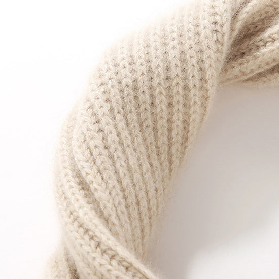 COMOBOCA 100% Cashmere Luxurious Ribbed Scarf