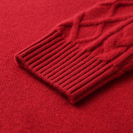 COMOBOCA 100% Cashmere Women's Cozy Reindeer Fair Isle Knit Sweater