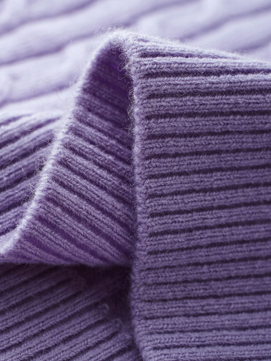 COMOBOCA 100% Wool Kids' Cable Knit Round Neck Sweater Vest