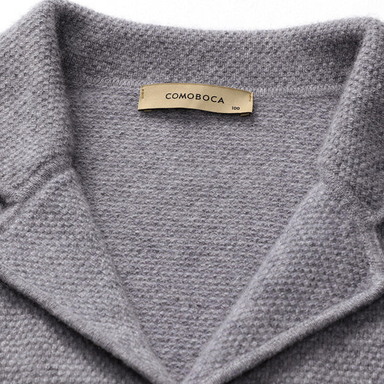 COMOBOCA 100% Cashmere Women's Striped Sleeve Knit Pocket Cardigan