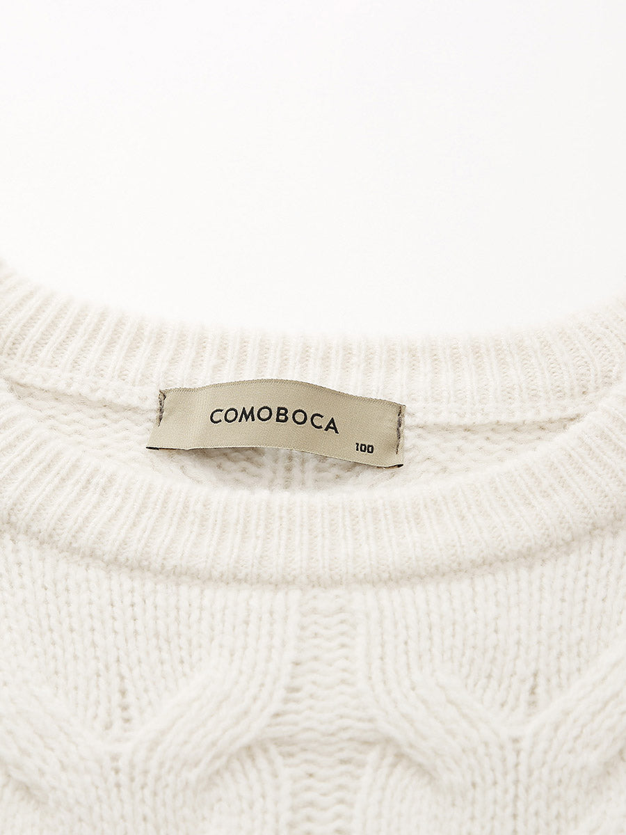 COMOBOCA 100% Wool Women's Cozy Cable Knit Sweater