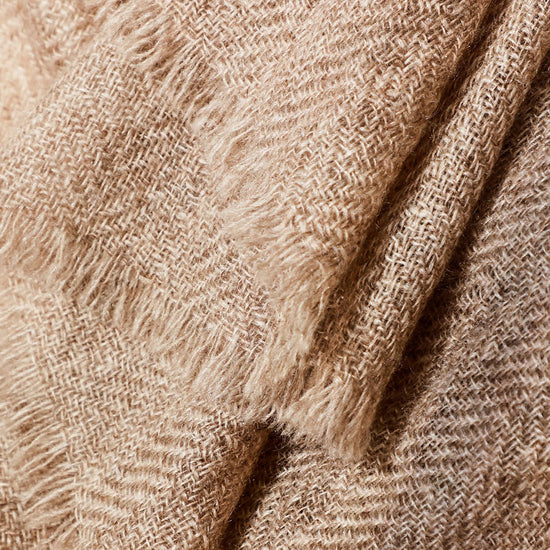 COMOBOCA 100% Cashmere Fringe Herringbone Scarf