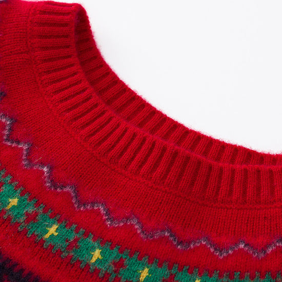 COMOBOCA 100% Cashmere Women's Fair Isle Sweater