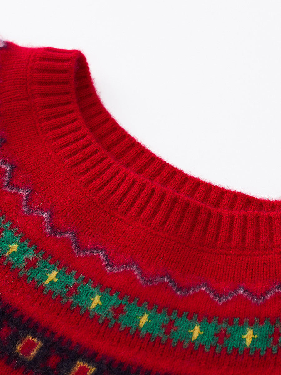 COMOBOCA 100% Cashmere Women's Fair Isle Sweater