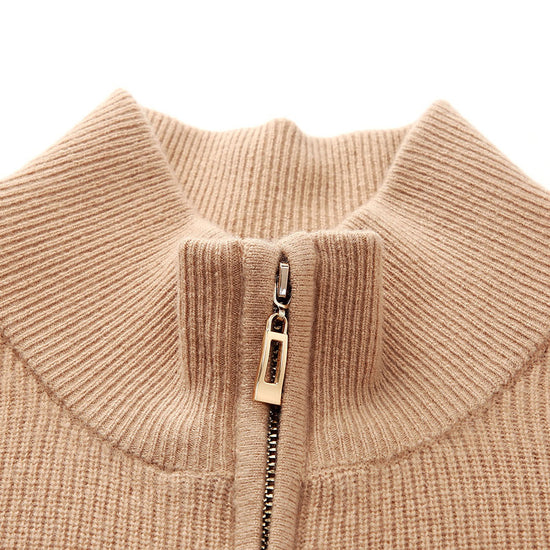 COMOBOCA 100% Wool Women's Dual Zip Cardigan with Pockets