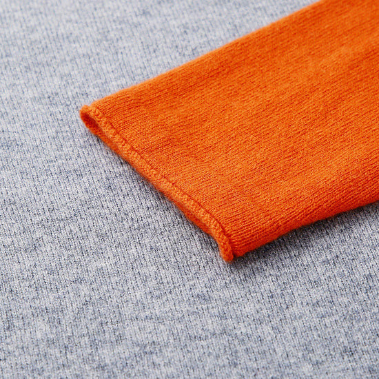 COMOBOCA 100% Wool Kid's Casual Colorblock Knit Sweater