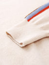 COMOBOCA 100% Cashmere Women's Colorful Side Stripes Knit Sweater