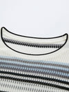 COMOBOCA Women's Striped Ribbed Round Neck Sweater