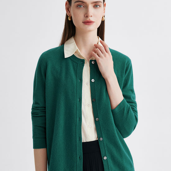 COMOBOCA 100% Cashmere Women's Button-Up Cardigan