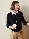 COMOBOCA Black 100% Cashmere Women's Knit Button Down Cardigan