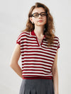 COMOBOCA Women's Striped Polo Knit T-Shirt