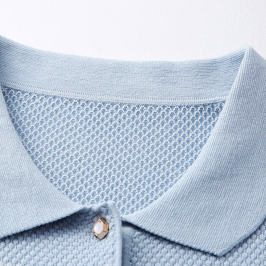 COMOBOCA Women's Striped Polo Knit T-Shirt