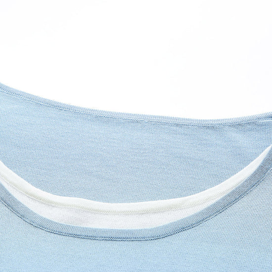 COMOBOCA Women's Layered Round Neck Knit Sweater