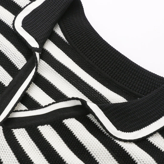 COMOBOCA Women's Striped Polo Knit T-Shirt