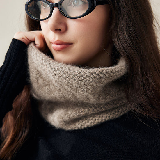 COMOBOCA 100% Cashmere Cozy Knit Cowl Neck Warmer