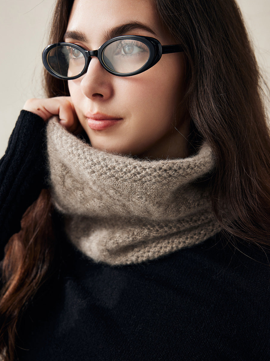 COMOBOCA 100% Cashmere Cozy Knit Cowl Neck Warmer