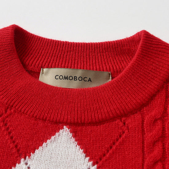 COMOBOCA 100% Wool Kids' Round Neck Sweater