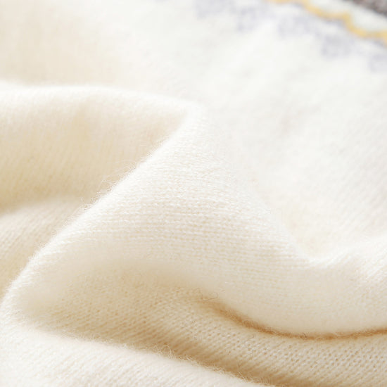 COMOBOCA 100% Cashmere Women's Fair Isle Knit Sweater