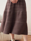 COMOBOCA Women's Plaid Wool Knit A Line Skirt