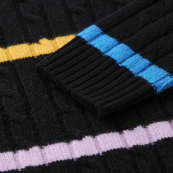 COMOBOCA 100% Wool Kids' Colorful Striped Knit Sweater