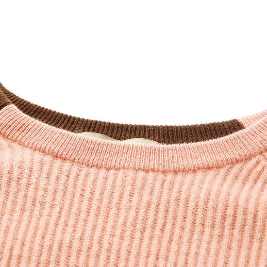 COMOBOCA 100% Cashmere Women's Color Block Knit Sweater
