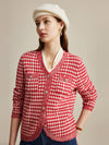 COMOBOCA 100% Wool Women's Houndstooth Cardigan