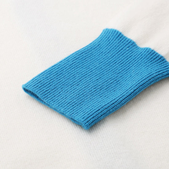 COMOBOCA 100% Wool Kids' Color Contrast Cuff Button Up Cardigan