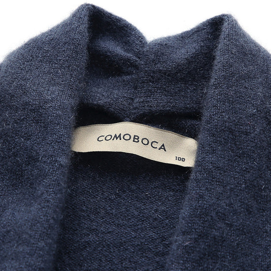 COMOBOCA 100% Cashmere Women's Leather Buckle Knit Coat