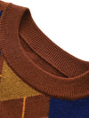 COMOBOCA 100% Wool Kids' Argyle Pattern Round Neck Sweater