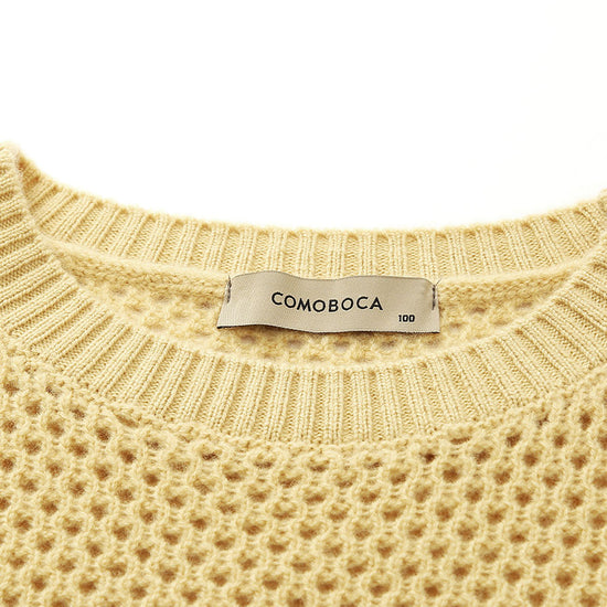 COMOBOCA 100% Wool Women's Embroidered Patch Knit Sweater