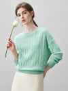 COMOBOCA 100% Cashmere Women's Cable Knit Sweater