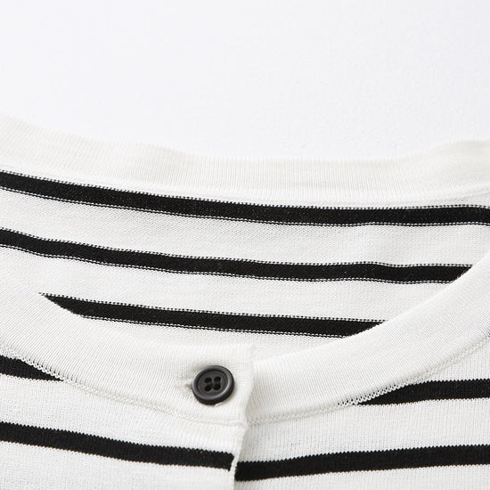 COMOBOCA Women's Striped Button-Up Cardigan