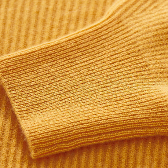 COMOBOCA 100% Cashmere Women's Lantern Sleeve V-Neck Knit Sweater