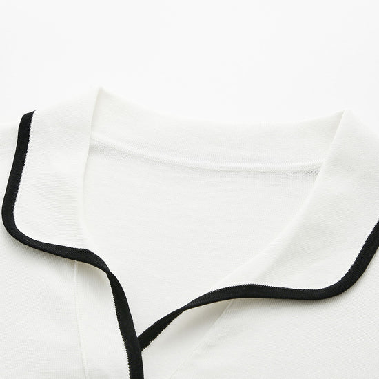 COMOBOCA Women's Casual Contrast Trim Polo T-Shirt