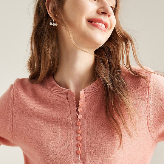 COMOBOCA 100% Cashmere Women's Round Neck Knit Sweater