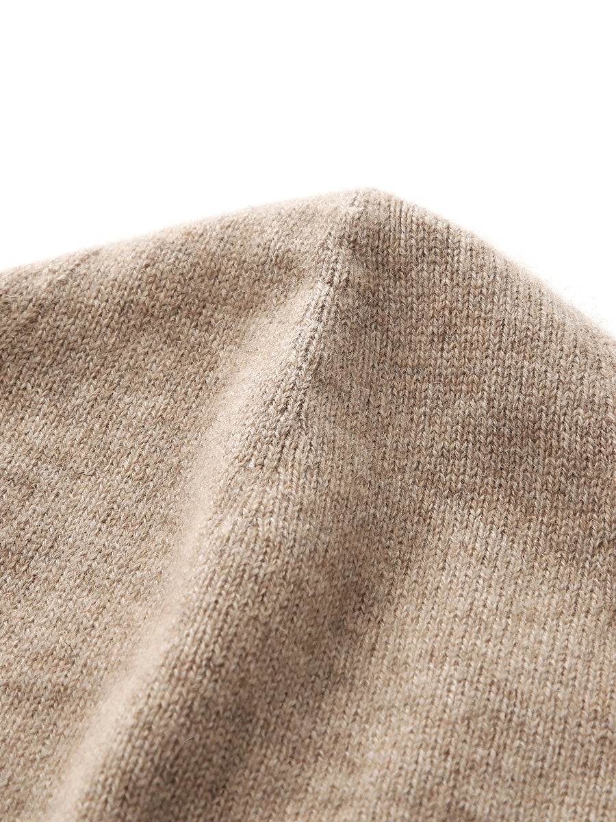 COMOBOCA 100% Cashmere Women's Knit Beanie with Ties