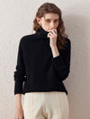 COMOBOCA 100% Wool Women's All-in-One Knit Turtleneck Sweater