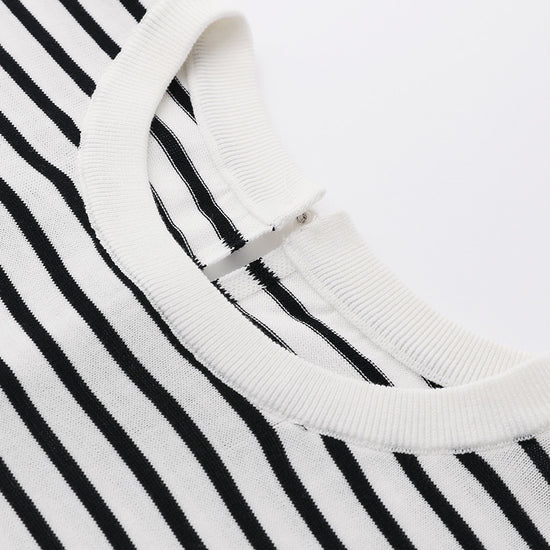 COMOBOCA Women's Striped Button Back T-Shirt